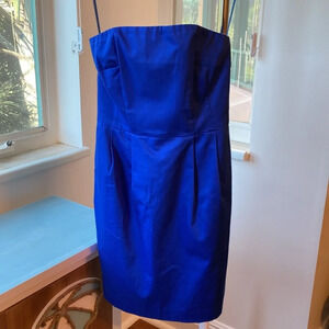 Express strapless cobalt blue dress w/pockets